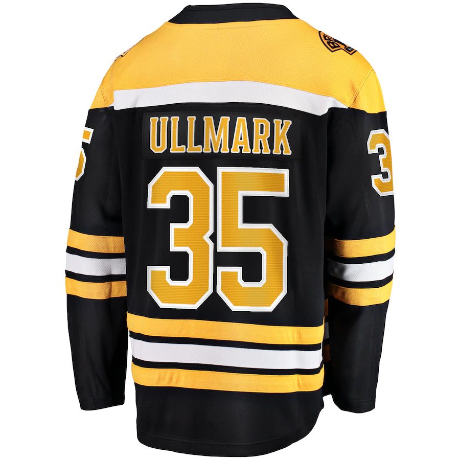 B.Bruins #35 Linus Ullmark Boston Branded Home Breakaway Player Jersey Black Stitched American Hockey Jerseys CROVYIE