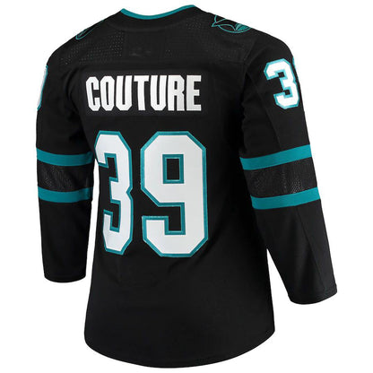 SJ.Sharks #39 Logan Couture Alternate Authentic Player Jersey Black Stitched American Hockey Jerseys CROVYIE