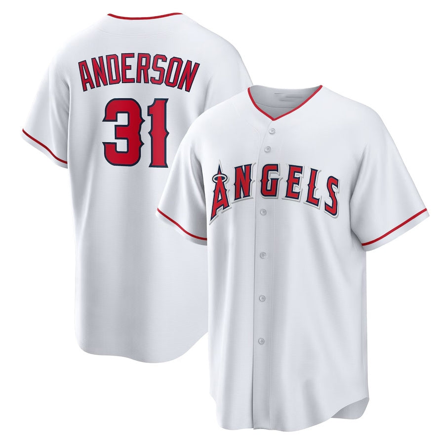 Los Angeles Angels #31 Tyler Anderson Home Replica Jersey - White Stitched Baseball Jersey