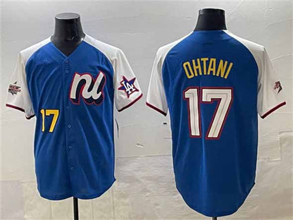 Los Angeles Dodgers National League #17 Shohei Ohtani Blue Alternate 2025 All-Star Edition Limited Stitched Baseball Jersey