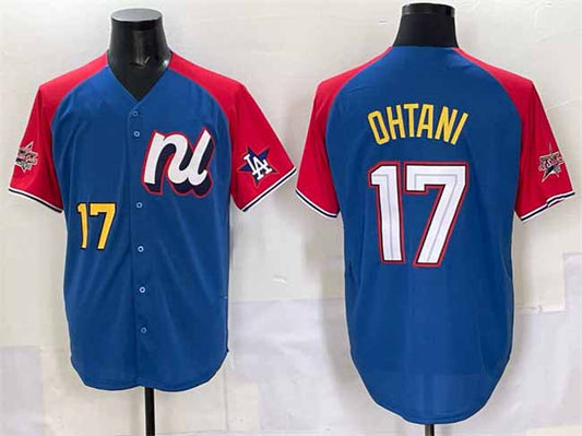 Los Angeles Dodgers National League #17 Shohei Ohtani Blue Red Alternate 2025 All-Star Edition Limited Stitched Baseball Jersey