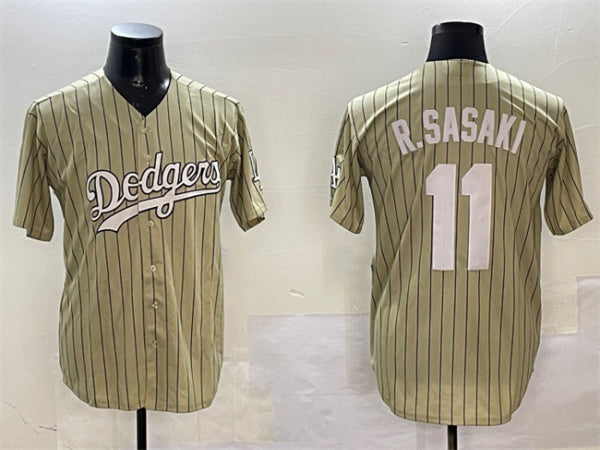 Los Angeles Dodgers #11 Roki Sasaki Cream Cool Base Stitched Baseball Jersey