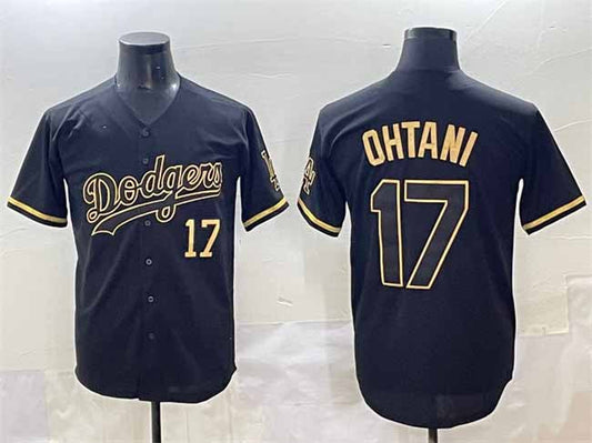 Los Angeles Dodgers #17 Shohei Ohtani Black Gold Limited Stitched Baseball Jerseys