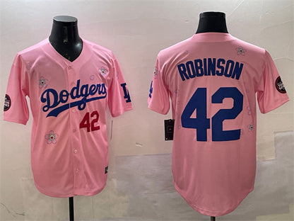 Los Angeles Dodgers #42 Jackie Robinson Pink 2025 Tokyo Series Limited Stitched Baseball Jersey