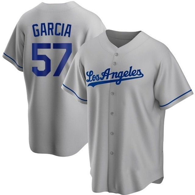 Los Angeles Dodgers #57 Luis Garcia Grey Cool Base Stitched Baseball Jersey