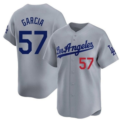 Los Angeles Dodgers #57 Luis Garcia Grey Cool Base Stitched Baseball Jersey