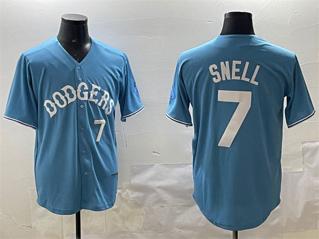 Los Angeles Dodgers #7 Blake Snell Light Blue Limited Stitched Baseball Jersey