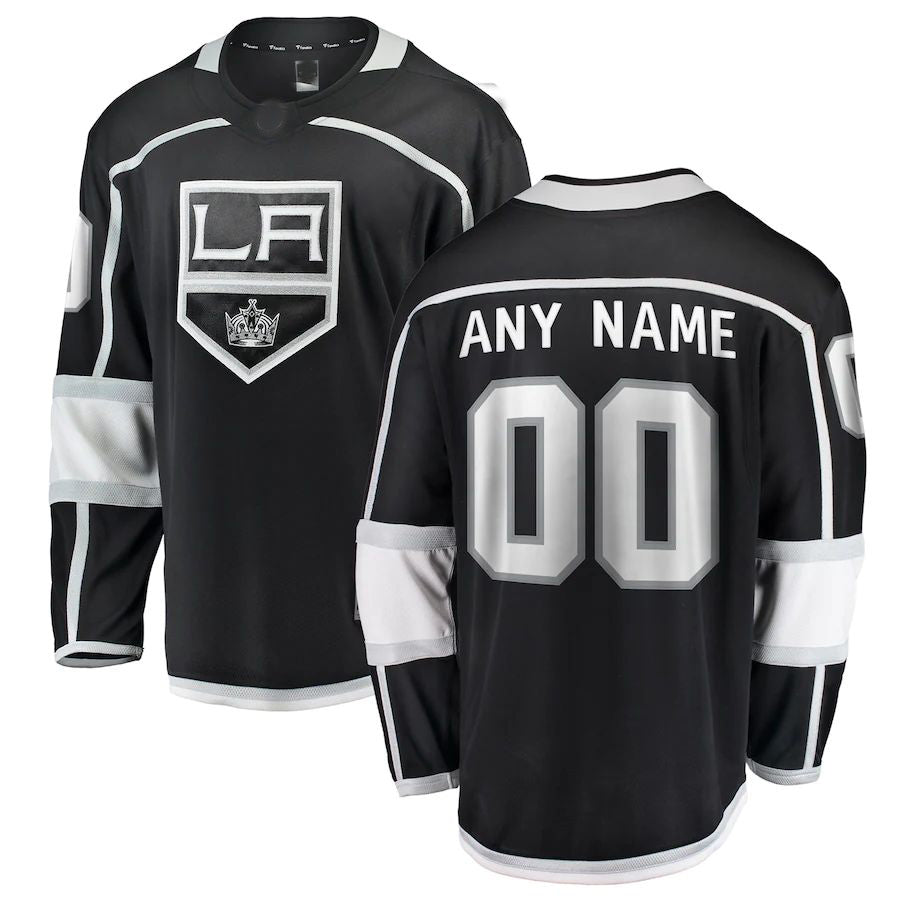 Custom LA.Kings Fanatics Branded Home Breakaway Black Stitched American Hockey Jerseys CROVYIE