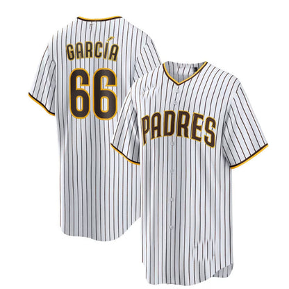 San Diego Padres #66 Luis Garc¡§aa Home Replica Player Jersey - White Baseball Jerseys