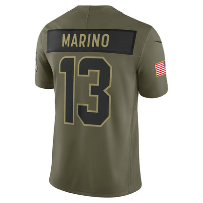 M.Dolphins #13 Dan Marino Olive 2025 Salute to Service Retired Limited Stitched American Football Jerseys