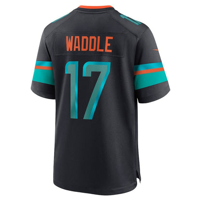 M.Dolphins #17 Jaylen Waddle 2025 Rivalries Collection Game Jersey-Nery - Pitch Blue Stitched American Football Jersey-Nerys