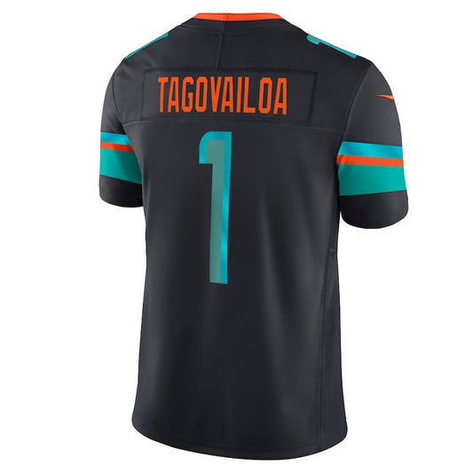M.Dolphins #1 Tua Tagovailoa 2025 Rivalries Collection Limited Jersey-Nery - Pitch Blue Stitched American Football Jersey-Nerys