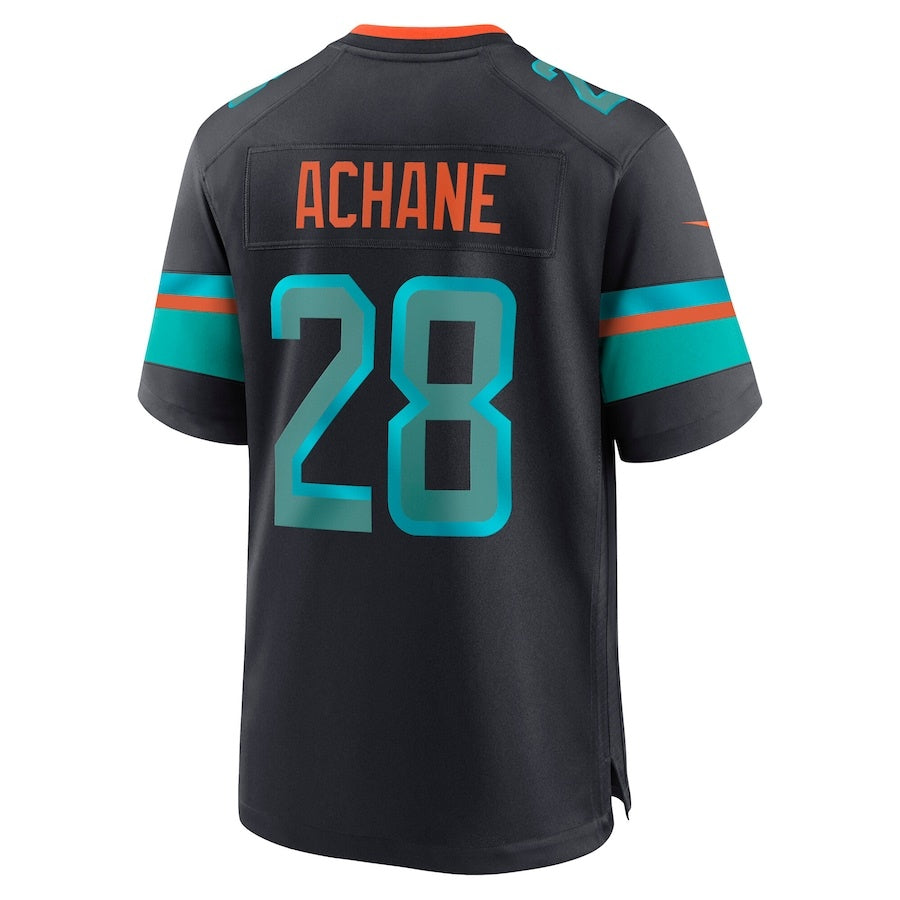 M.Dolphins #28 De¡¯Von Achane 2025 Rivalries Collection Game Jersey-Nery - Pitch Blue Stitched American Football Jersey-Nerys