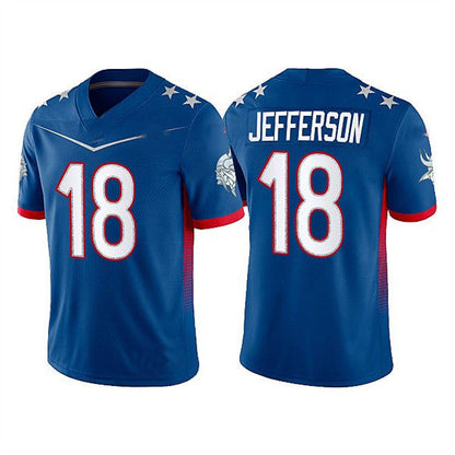 MN.Vikings #18 Justin Jefferson 2022 Royal Pro Bowl Stitched Jersey American Football Jerseys