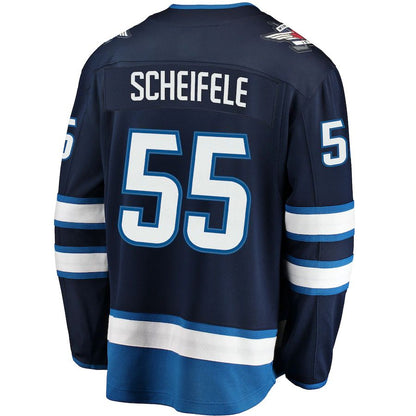 W.Jets #55 Mark Scheifele Fanatics Branded Breakaway Replica Jersey Navy Stitched American Hockey Jerseys CROVYIE