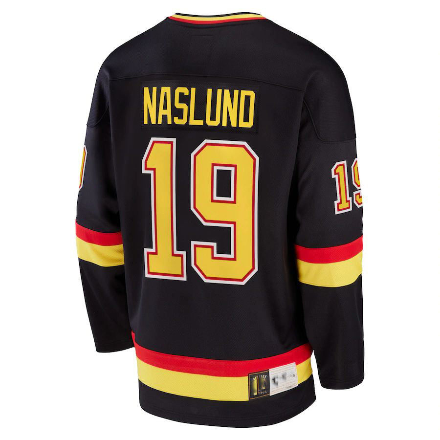 V.Canucks #19 Markus Naslund Fanatics Branded Breakaway Retired Player Jersey Black Stitched American Hockey Jerseys CROVYIE