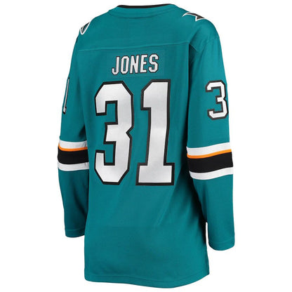 SJ.Sharks #31 Martin Jones Fanatics Branded Breakaway Home Team Player Jersey  Teal Stitched American Hockey Jerseys CROVYIE