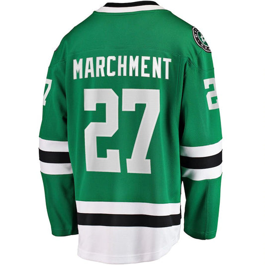 D.Stars #27 Mason Marchment Fanatics Branded Home Breakaway Player Jersey Kelly Green Stitched American Hockey Jerseys CROVYIE