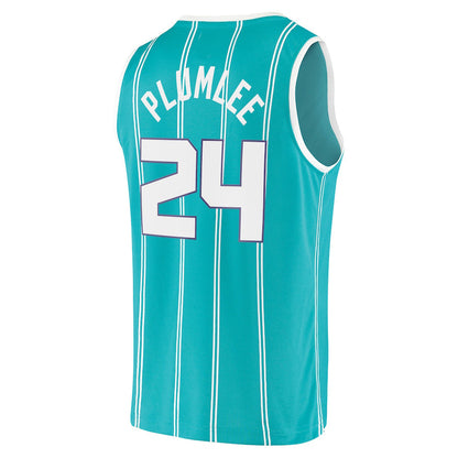 C.Hornets #24 Mason Plumlee Fanatics Branded 2021-22 Fast Break Replica Jersey Icon Edition Teal Stitched American Basketball Jersey
