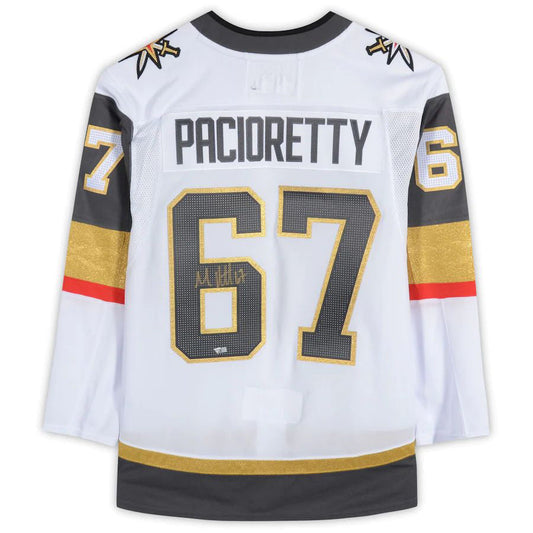V.Golden Knights #67 Max Pacioretty Fanatics Authentic Autographed White Authentic Jersey Hockey Jerseys CROVYIE