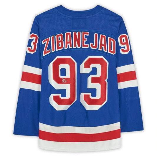 NY.Rangers #93 Mika Zibanejad Fanatics Authentic Autographed  Blue Stitched American Hockey Jerseys CROVYIE