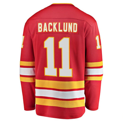 C.Flames #11 Mikael Backlund Fanatics Branded Home Breakaway Player Jersey Red Stitched American Hockey Jerseys CROVYIE