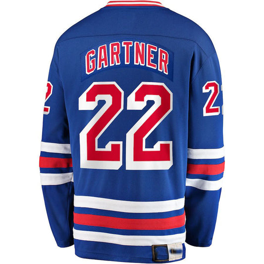 NY.Rangers #22 Mike Gartner Fanatics Branded Premier Breakaway Retired Player Jersey Blue Stitched American Hockey Jerseys CROVYIE