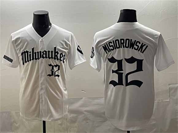 Milwaukee Brewers #32 Jacob Misiorowski White 'Gothic 414 Shadows Edition' Vapor Premier Limited Stitched Baseball Jersey