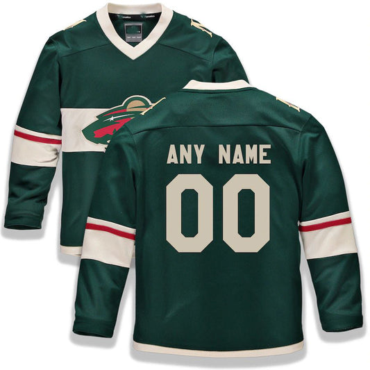 Custom M.Wild Fanatics Branded Home Replica Jersey Green Stitched American Hockey Jerseys CROVYIE