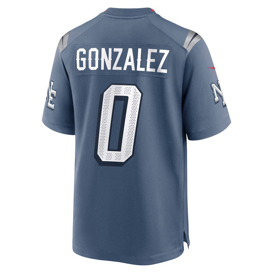 NE.Patriots #0 Christian Gonzalez 2025 Rivalries Collection Game Jersey-Nery - Storm Blue Stitched American Football Jersey-Nerys