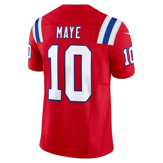 NE.Patriots #10 Drake Maye Red Alternate Vapor F.U.S.E. Limited Stitched American Football Jerseys
