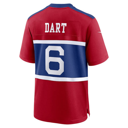 NY.Giants #6 Jaxson Dart Red Alternate Century Red Game Stitched American Football Jerseys