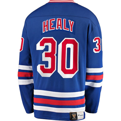 NY.Rangers #30 Glenn Healy Fanatics Premier Breakaway Retired Player Jersey - Blue Stitched American Hockey Jerseys CROVYIE