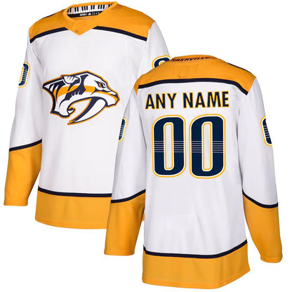 Custom N.Predators Away Authentic Jersey White Stitched American Hockey Jerseys CROVYIE