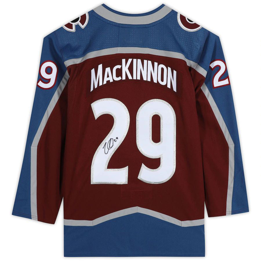 C.Avalanche #29 Nathan MacKinnon Fanatics Authentic Autographed Burgundy Stitched American Hockey Jerseys CROVYIE