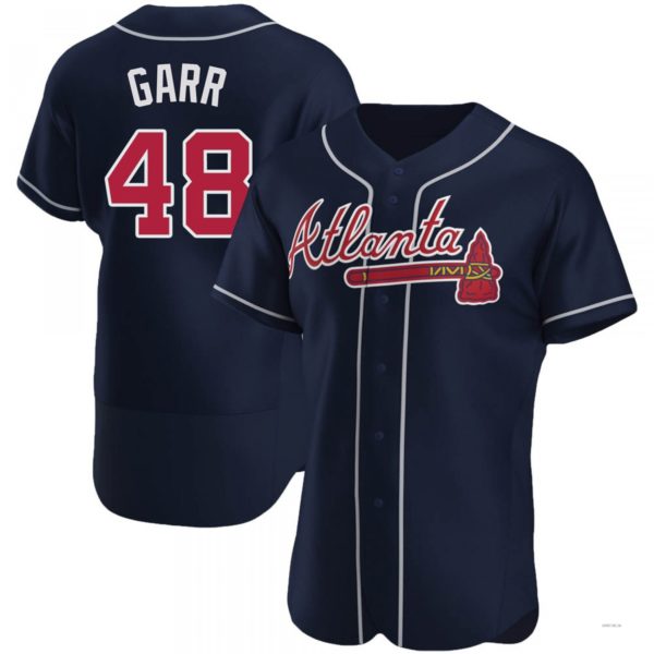 Atlanta Braves #48 Ralph Garr Navy Alternate Jersey Stitches Baseball Jerseys