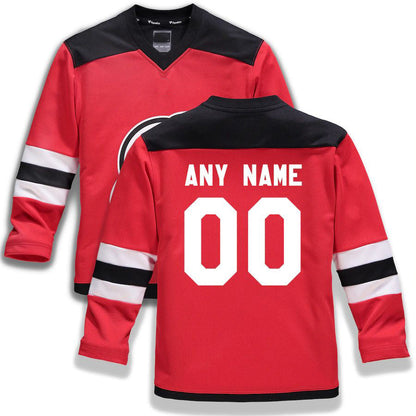 Custom NJ.Devils Fanatics Branded Home Replica Red Stitched American Hockey Jerseys CROVYIE