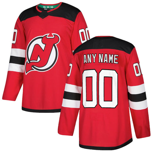 Custom NJ.Devils Authentic  Jersey Red Stitched American Hockey Jerseys CROVYIE