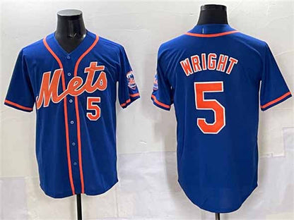 New York Mets #5 David Wright Blue Cool Base Stitched Baseball Jersey