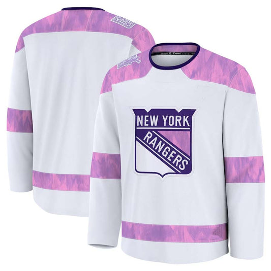 NY.Rangers Fanatics 2024 Hockey Fights Cancer Practice Jersey - White Stitched American Hockey Jerseys CROVYIE