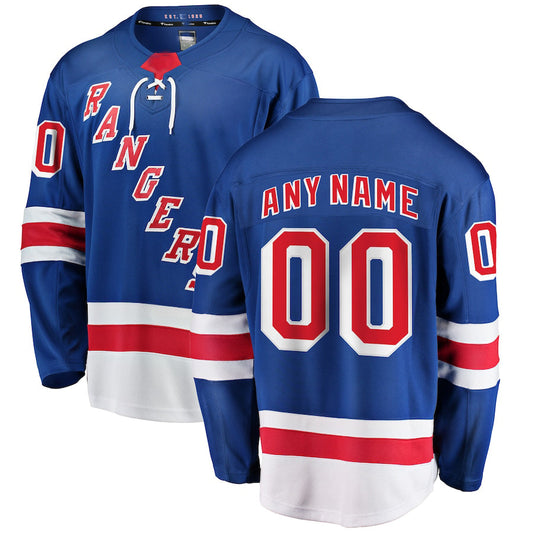 Custom NY.Rangers Fanatics Branded Home Breakaway Royal Stitched American Hockey Jerseys CROVYIE