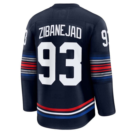 NY.Rangers #93 Mika Zibanejad Fanatics Alternate Premium Jersey - Navy Stitched American Hockey Jerseys CROVYIE