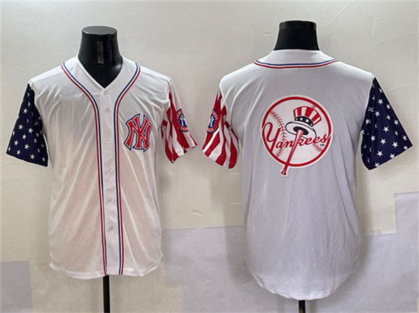 New York Yankees Team Big Logo White American Style Limited Stitched Baseball Jersey