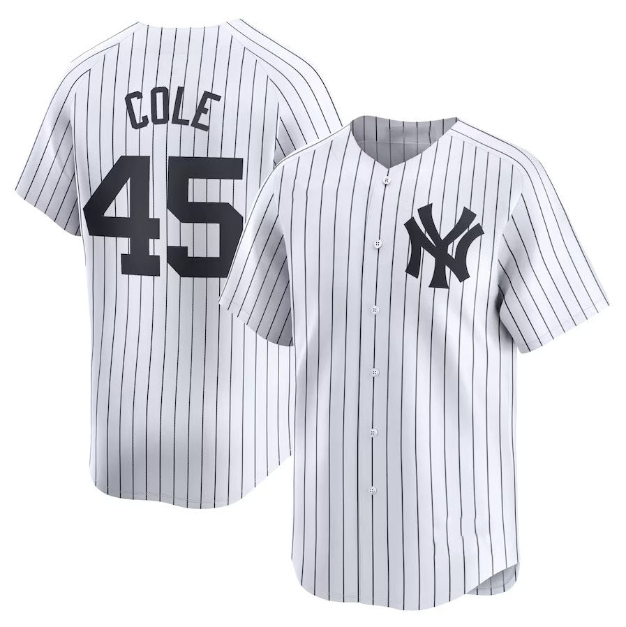 New York Yankees #45 Gerrit Cole Home Limited Player Jersey - White Stitched Baseball Jersey