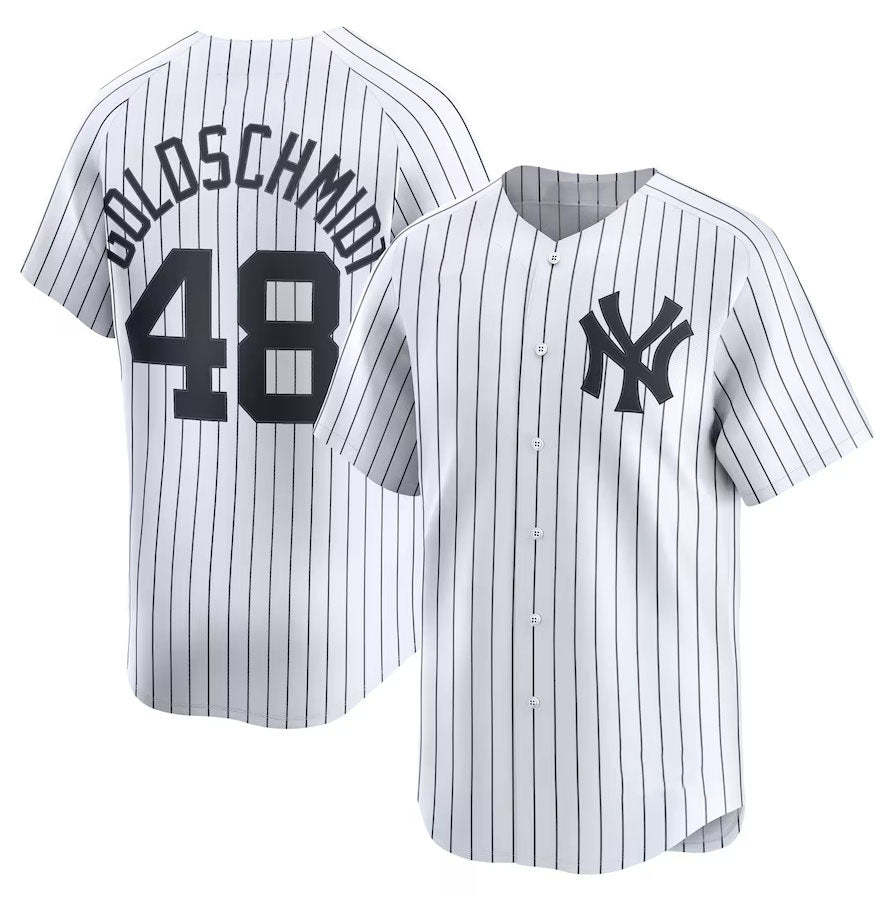 New York Yankees #48 Paul Goldschmidt Home Limited Player Jersey - White Stitched Baseball Jersey
