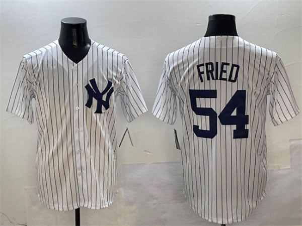 New York Yankees #54 Max Fried White Cool Base Stitched Baseball Jersey