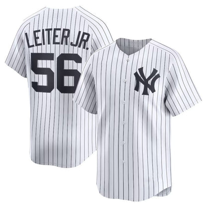 New York Yankees #56 Mark Leiter Jr. Home Limited Player Jersey - White Stitched Baseball Jersey