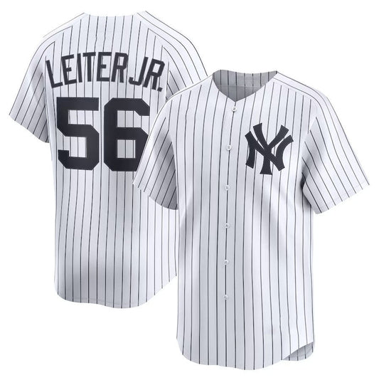 New York Yankees #56 Mark Leiter Jr. Home Limited Player Jersey - White Stitched Baseball Jersey
