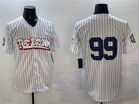 New York Yankees #99 Aaron Judge White Bronx Graffiti Vapor Limited Stitched Baseball Jersey