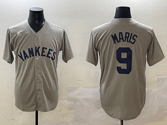 New York Yankees #9 Roger Maris Gray Cool Base Stitched Baseball Jersey
